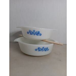 Fire King Anchor Hocking Blue Cornflower 1.5Qt #437 1Qt‎ #436 Vintage casserole